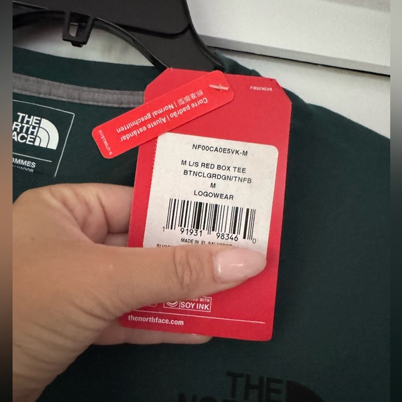 The North Face Men's Long Sleeve Red Box Tee Shirt Blue - Picture 3 of 3